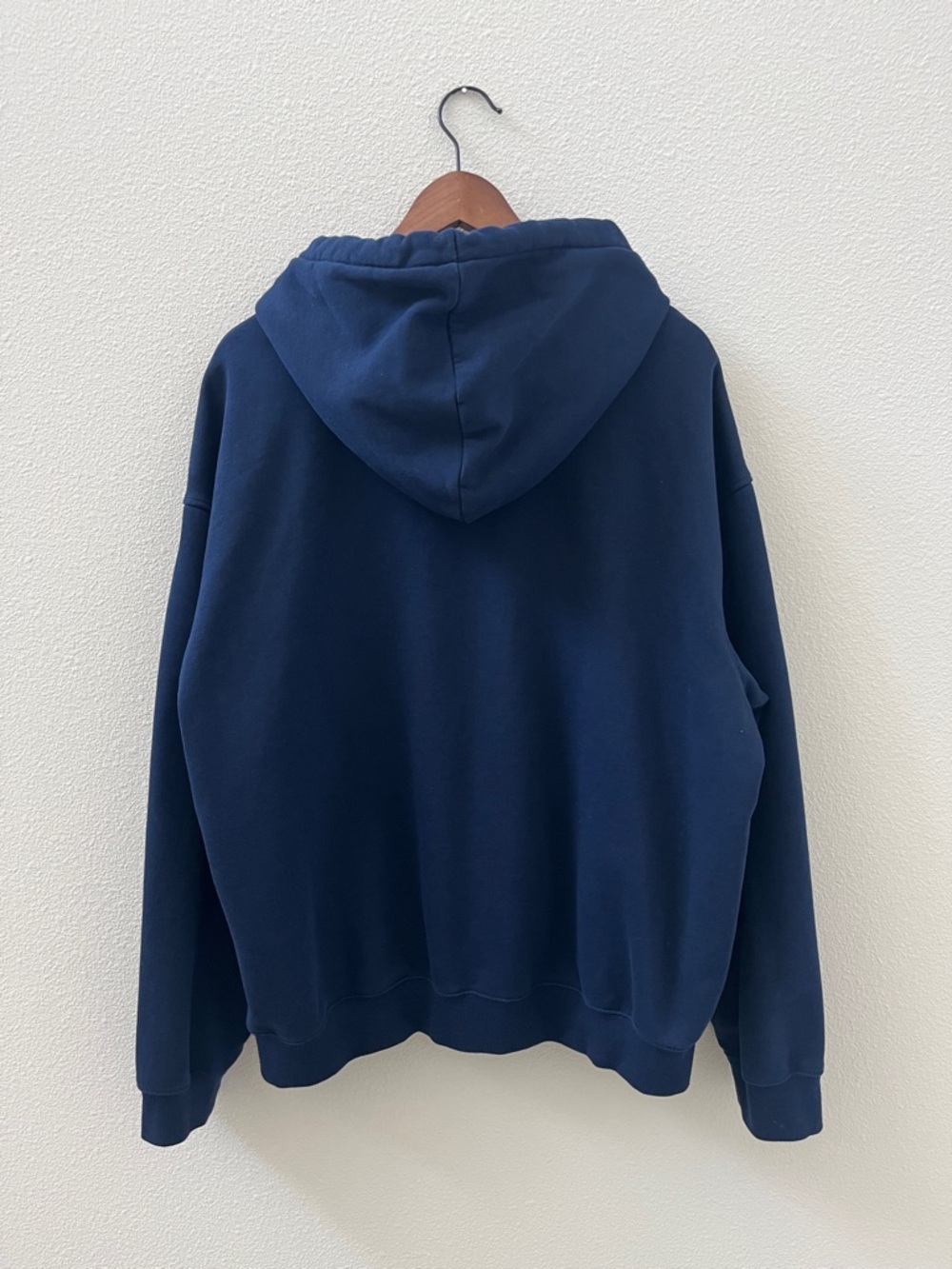 NWOT H&M Navy Pullover Hoodie with Kangaroo Pocket - Picture 2 of 5